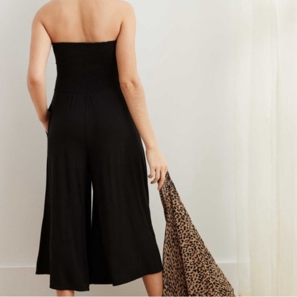 NEW* Aerie Strapless Smocked Wide Leg Jumpsuit - Picture 2 of 6